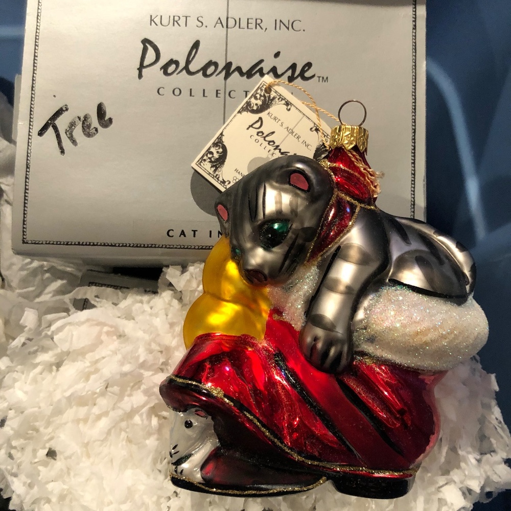 Polonaise Collection Cat in Boot Ornament